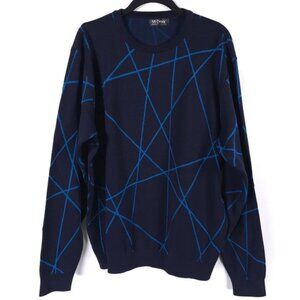 ST. CROIX Luxury ABSTRACT CrewNk Jacq Knit‎ Pullover Sweater Craftsmanship LARGE